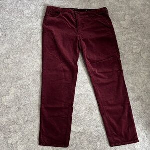 AG Adriano Goldschmied women’s burgundy velvet jeans size 32
